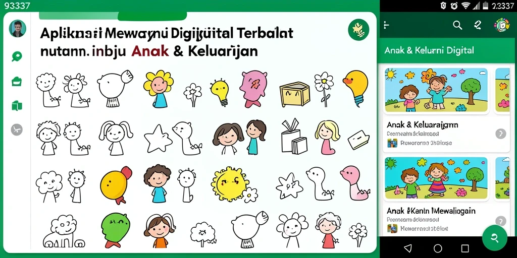 Antarmuka aplikasi Mewarnai Digital yang menyenangkan dan interaktif.