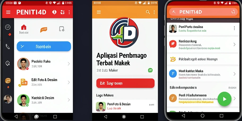 Antarmuka pengguna aplikasi PENITI4D saat membuat logo.