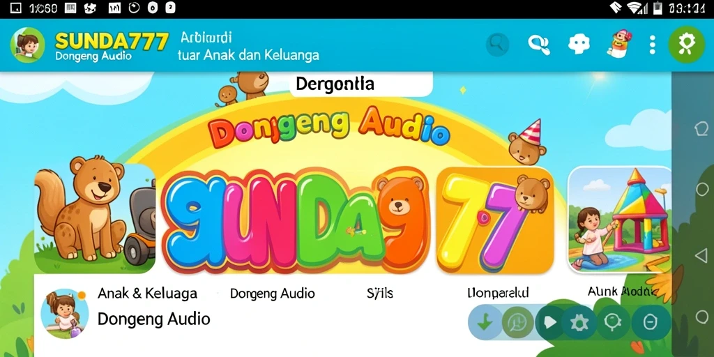 Antarmuka SUNDA777 menampilkan koleksi dongeng audio yang menarik.